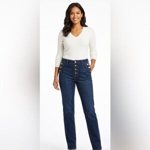 SOFIA JEANS Dark washed curvy crop Women's Capri jeans high waisted Size 10